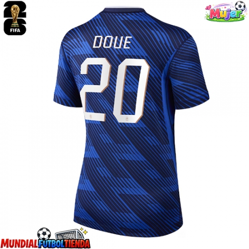 Camiseta Francia Desire Doue #20 Primera Equipación Replica Mundial 2026 para mujer mangas cortas